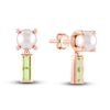 Juliette Maison Natural Peridot Baguette and Cultured Freshwater Pearl Earrings 10K Rose Gold