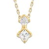 Thumbnail Image 0 of Diamond 2-Stone Necklace 3/8 ct tw Princess/Round 10K Yellow Gold