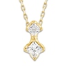 Thumbnail Image 1 of Diamond 2-Stone Necklace 3/8 ct tw Princess/Round 10K Yellow Gold
