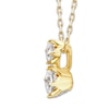 Thumbnail Image 3 of Diamond 2-Stone Necklace 3/8 ct tw Princess/Round 10K Yellow Gold