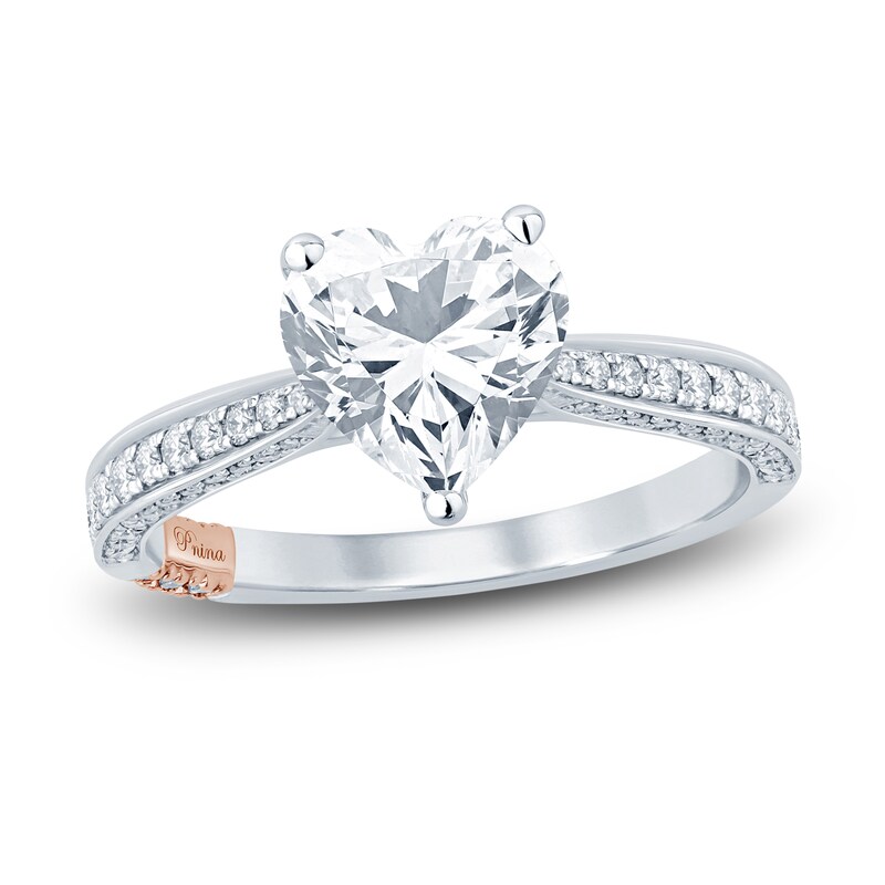 Main Image 1 of Pnina Tornai Diamond Heart Engagement Ring 2-1/3 ct tw Round 14K White Gold