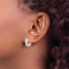 Textured Hoop Earrings 14K Two-Tone Gold 14mm