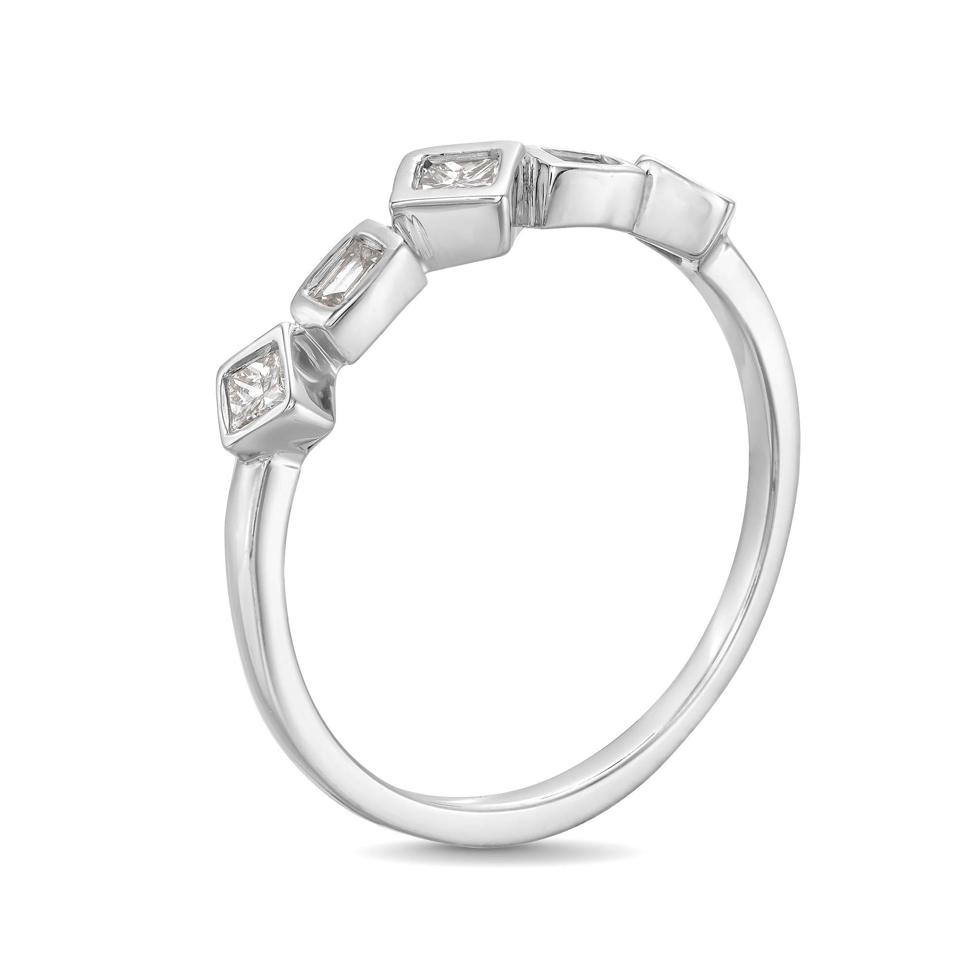 Kallati Diamond Ring 1/4 ct tw Princess/Baguette 14K White Gold