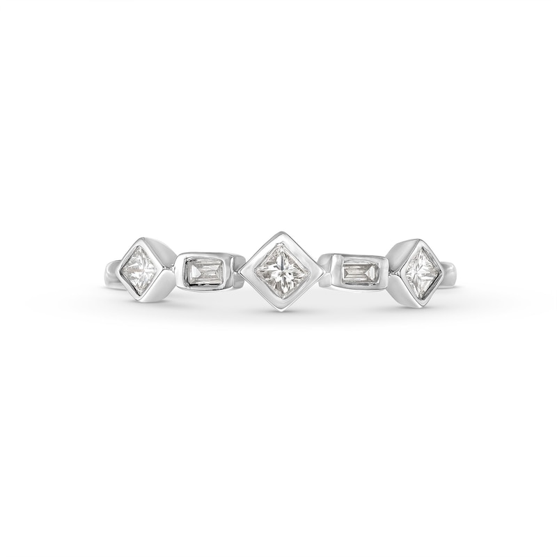 Kallati Diamond Ring 1/4 ct tw Princess/Baguette 14K White Gold