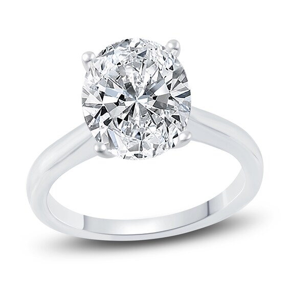 3Ct Round Lab-Created Diamond Solitaire Engagement Ring 14K White