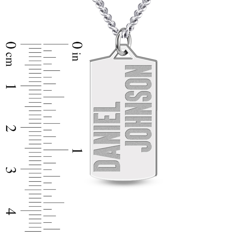 Main Image 2 of Engravable Dog Tag Necklace Sterling Silver 22"