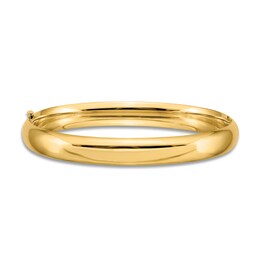 High-Polish Bangle Bracelet 14K Yellow Gold 7&quot;