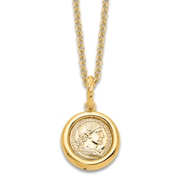 Roman Coin Necklace 14K Yellow Gold