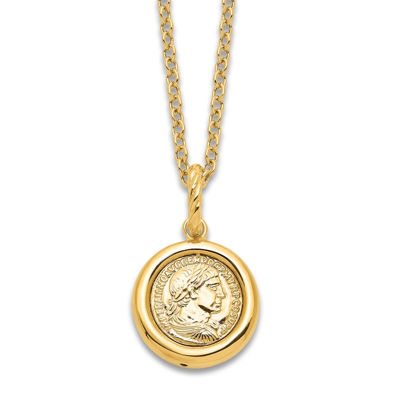 Roman Coin Necklace 14K Yellow Gold