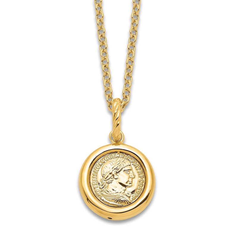 Main Image 1 of Roman Coin Necklace 14K Yellow Gold