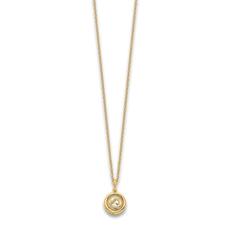 Roman Coin Necklace 14K Yellow Gold