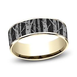 Men's Birch Wedding Band Titanium/14K Yellow Gold 7.5mm