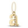 Initial A Necklace Charm Diamond Accents 10K Yellow Gold