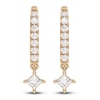 Thumbnail Image 1 of Diamond Drop Earrings 5/8 ct tw Princess/Round 14K Yellow Gold