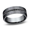 Thumbnail Image 1 of Men's Black Diamond Wedding Band 3/8 ct tw Round Grey Tantalum
