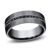 Thumbnail Image 0 of Men's Black Diamond Wedding Band 3/8 ct tw Round Grey Tantalum