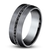 Thumbnail Image 2 of Men's Black Diamond Wedding Band 3/8 ct tw Round Grey Tantalum
