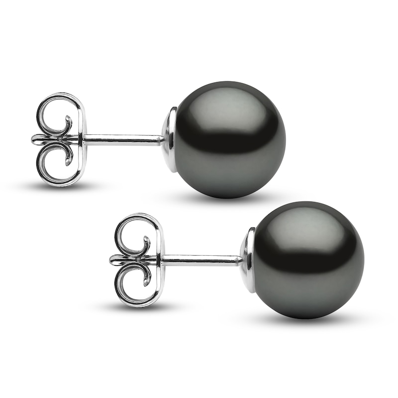 Yoko London Tahitian South Sea Cultured Pearl Stud Earrings 18K White Gold