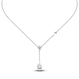 Yoko London Freshwater Cultured Pearl Necklace Diamond Accents 18K White Gold 18&quot;
