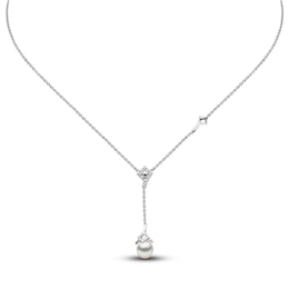 Yoko London Freshwater Cultured Pearl Necklace 1/20 ct tw Diamonds 18K White Gold 18"