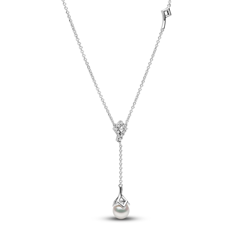 Main Image 2 of Yoko London Freshwater Cultured Pearl Necklace 1/20 ct tw Diamonds 18K White Gold 18"