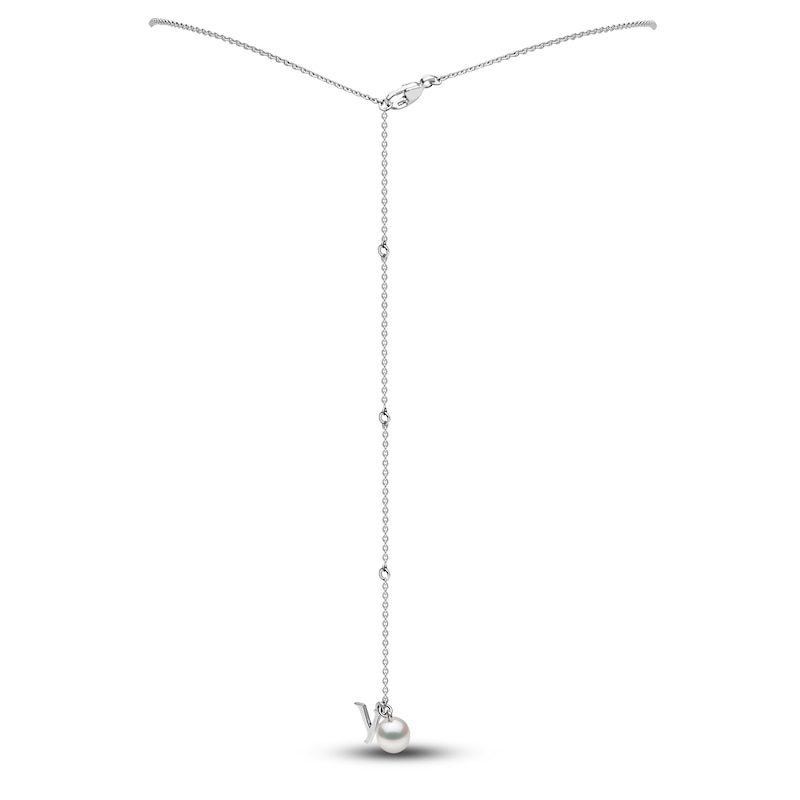 Main Image 3 of Yoko London Freshwater Cultured Pearl Necklace 1/20 ct tw Diamonds 18K White Gold 18"
