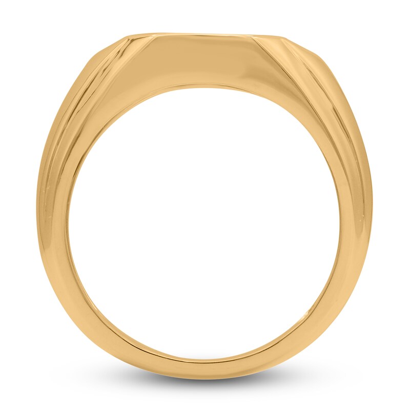 Main Image 2 of Men's Diamond Cross Ring 1/4 ct tw Round 14K Yellow Gold