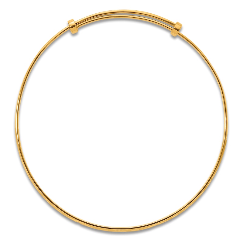 Main Image 2 of Diamond-Cut Bangle Bracelet 24K Yellow Gold
