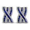 Thumbnail Image 1 of LALI Jewels Natural Blue Sapphire & Diamond Earrings 3/4 ct tw 14K White Gold