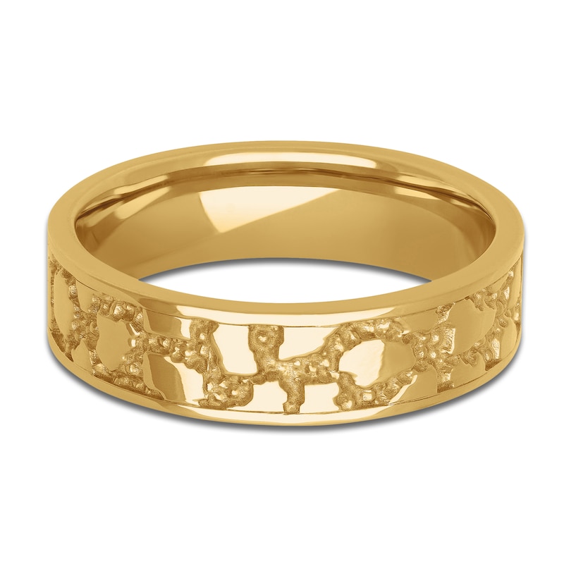 Main Image 3 of Men's Nugget Wedding Band 14K Yellow Gold 6mm