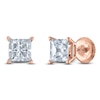 Thumbnail Image 2 of Princess-Cut Lab-Created Diamond Solitaire Stud Earrings 5 ct tw 14K Rose Gold (F/SI2)