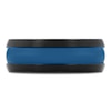 Thumbnail Image 3 of Men's Stripe Wedding Band Black & Blue Tungsten Carbide 8mm