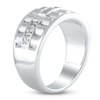 Thumbnail Image 2 of Men's Ribbed Square-cut Diamond Anniversary Band 3/4 ct tw 14K White Gold