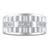 Thumbnail Image 3 of Men's Ribbed Square-cut Diamond Anniversary Band 3/4 ct tw 14K White Gold