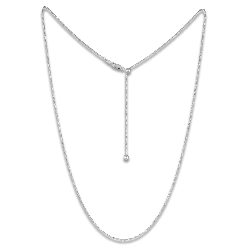 Main Image 4 of Solid Adjustable Diamond-Cut Snail Link Chain Necklace 1.3mm Sterling Silver 24"