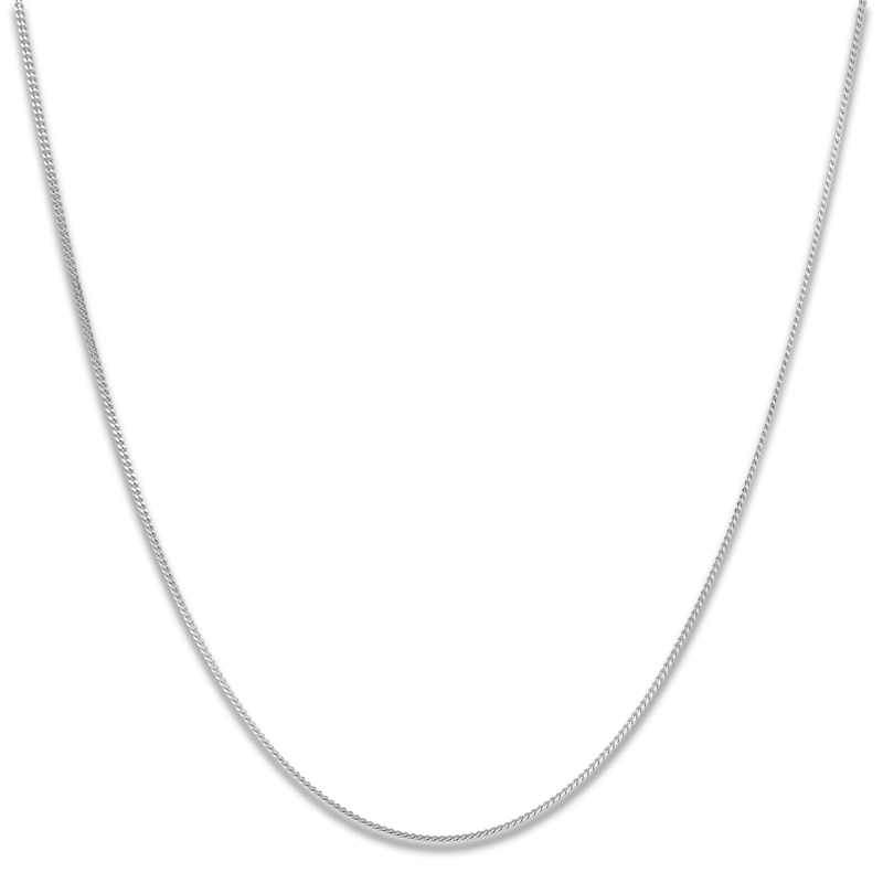 Main Image 1 of Solid Adjustable Diamond-Cut Curb Chain Necklace 1.4mm Sterling Silver 20"