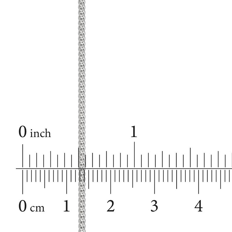 Main Image 3 of Solid Adjustable Diamond-Cut Curb Chain Necklace 1.4mm Sterling Silver 20"