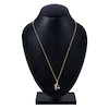 Thumbnail Image 3 of Pear-Shaped Natural Garnet & Diamond Crossover Necklace 1/15 ct tw 14K Yellow Gold