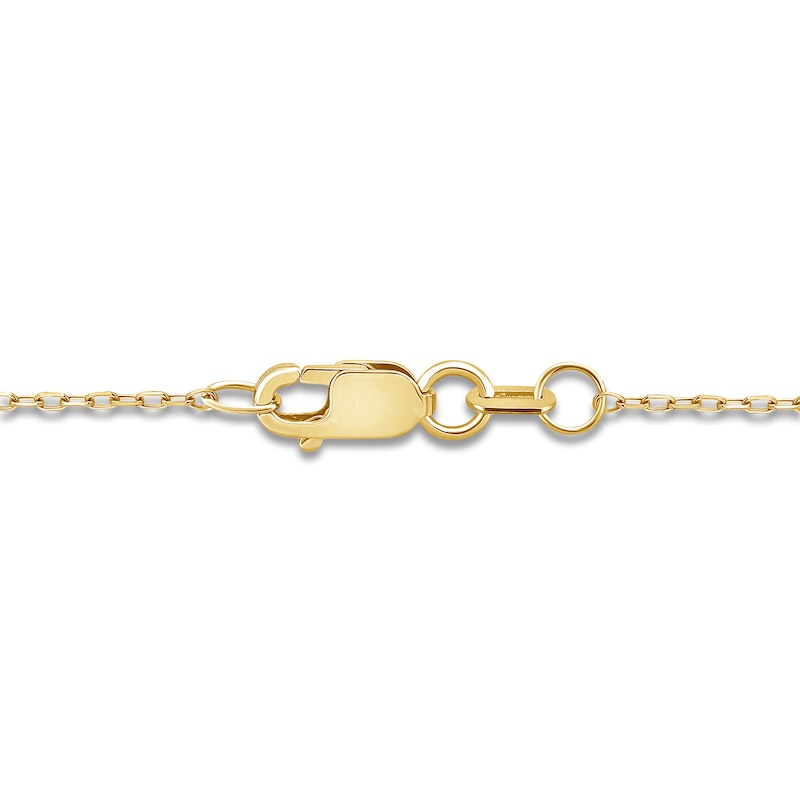 Main Image 4 of Pear-Shaped Natural Garnet & Diamond Crossover Necklace 1/15 ct tw 14K Yellow Gold