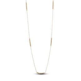 Italia D'Oro Bead Station Necklace 14K Yellow Gold 18"
