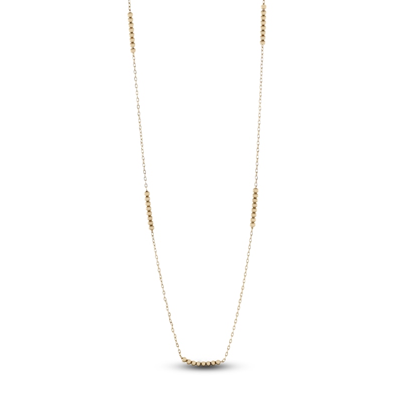 Main Image 1 of Italia D'Oro Bead Station Necklace 14K Yellow Gold 18"