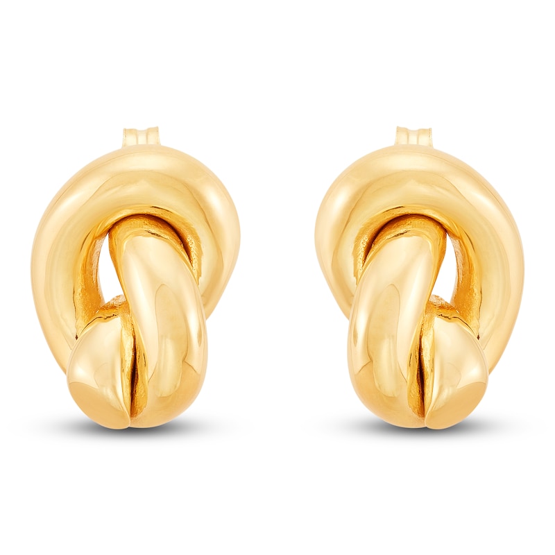 Main Image 1 of Polished Love Knot Stud Earrings 14K Yellow Gold