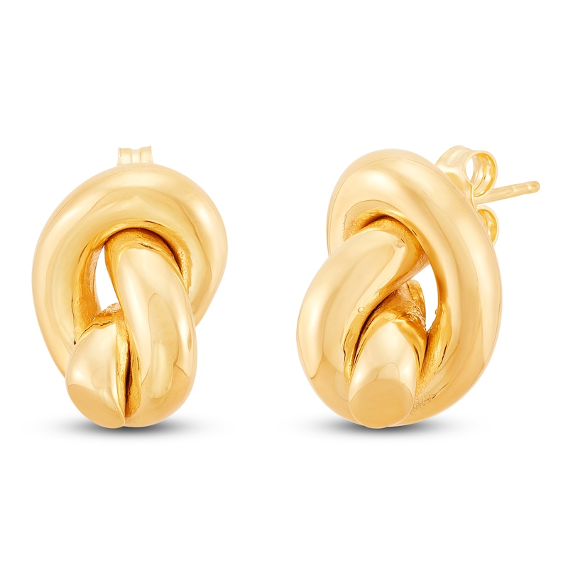 Main Image 2 of Polished Love Knot Stud Earrings 14K Yellow Gold