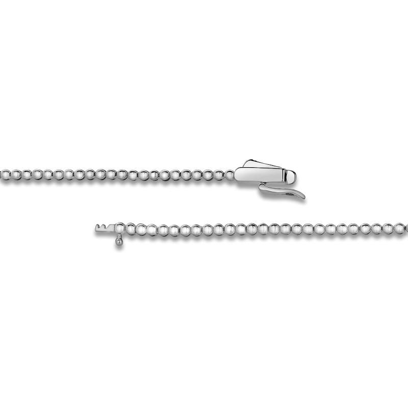 Main Image 3 of Blue Nile X Jared Baguette-Cut Natural Blue Sapphire & Diamond Tennis Necklace 2 ct tw 14K White Gold