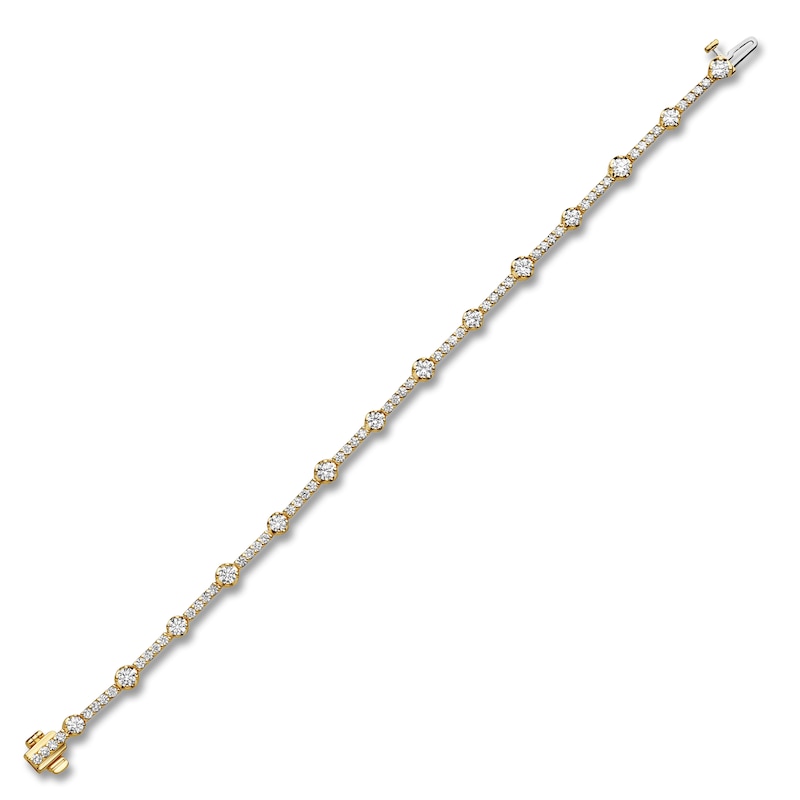 Main Image 2 of Blue Nile X Jared Diamond Station Tennis Bracelet 3 ct tw 14K Yellow Gold 7"