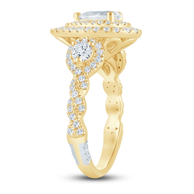 Main Image 2 of Previously Owned Pnina Tornai Pear & Round-Cut Diamond Engagement Ring 1-5/8 ct tw 14K Yellow Gold