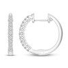 Thumbnail Image 1 of Previously Owned Diamond Hoop Earrings 1/4 ct tw Round 10K White Gold