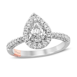 Previously Owned Pnina Tornai Ocean of Love Diamond Engagement Ring 1-3/8 ct tw Pear-shaped/Round 14K White Gold
