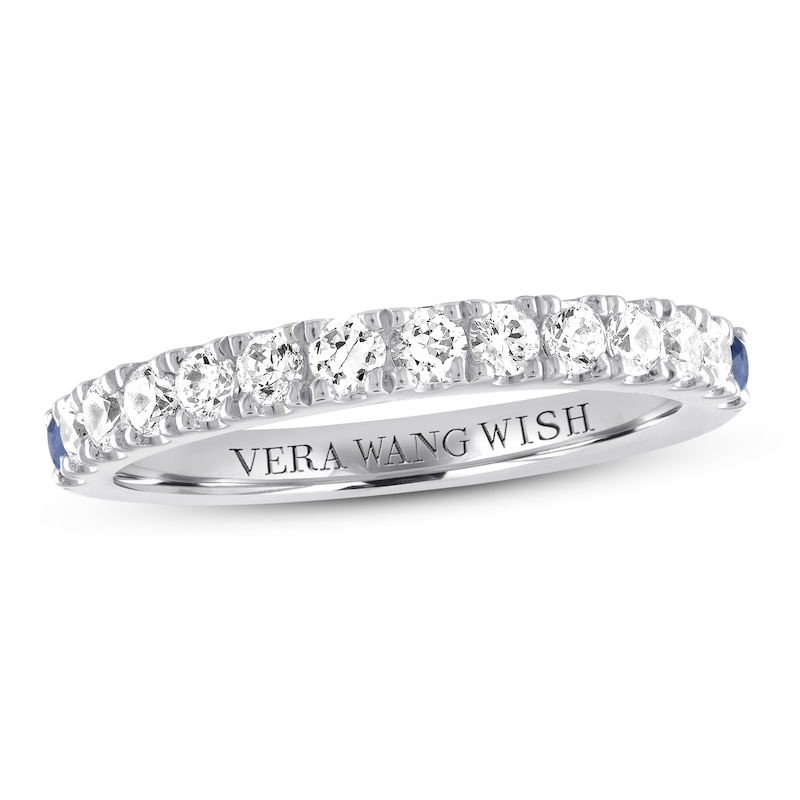 Main Image 1 of Previously Owned Vera Wang WISH Diamond & Sapphire Band 1/2 carat tw 14K Gold