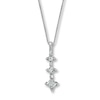 Thumbnail Image 1 of Previously Owned Diamond Necklace 1/3 ct tw Princess-cut 14K White Gold